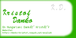 kristof danko business card